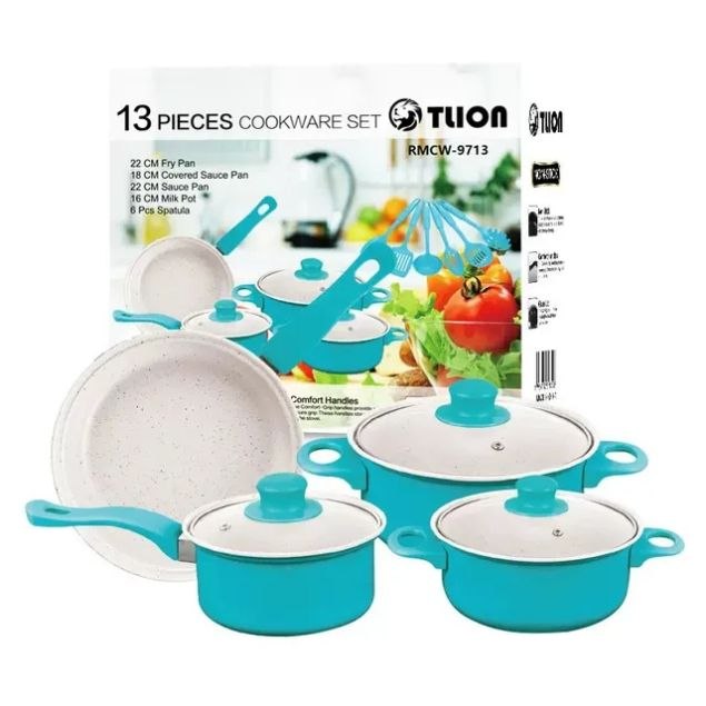 Ensemble de Casserole Antiadhésive et Ustensile - 13 Pièces